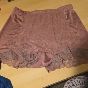 Rhonda Shear Elegant Lace Women's Undies Shorts in Taupe Brown 3x